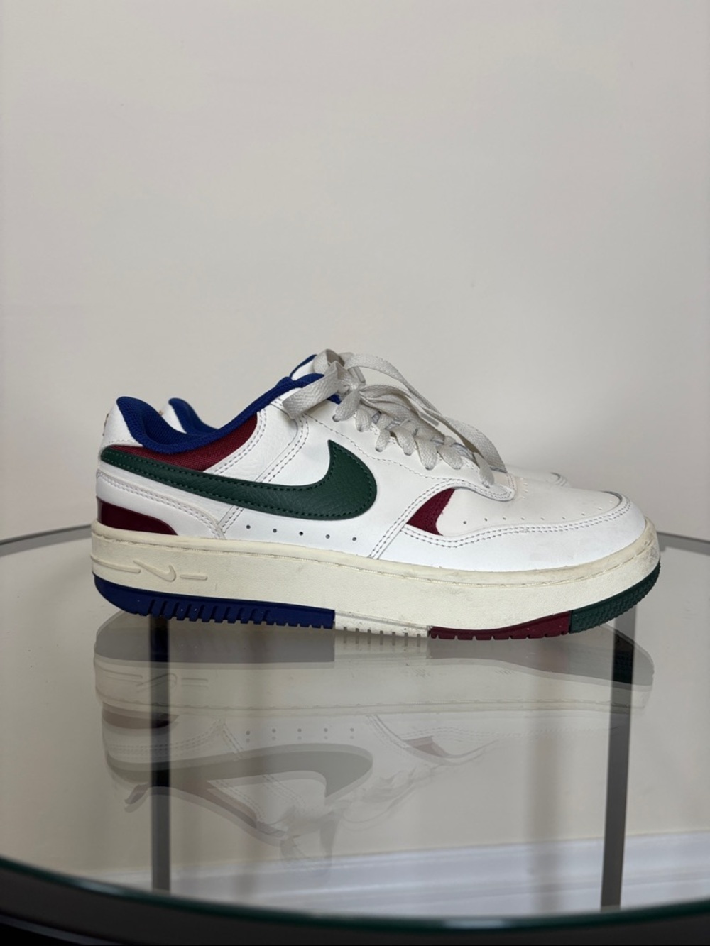Nike White Green Blue Burgundy Low Top Sneakers